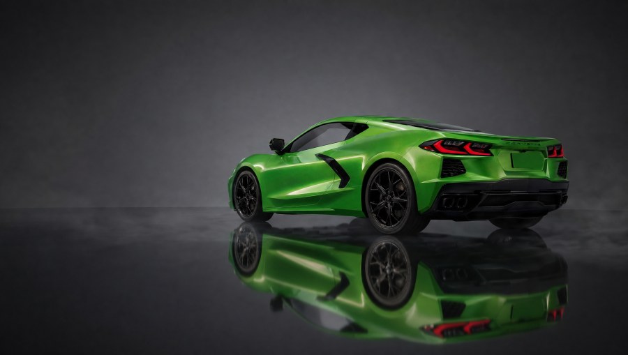 Chevrolet Corvette C8 Stingray, rear three-quarter view